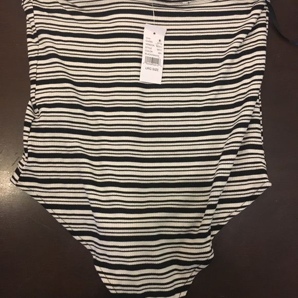 B&W Halter Top Body Suit- bathing suit style. - Picture 6 of 8